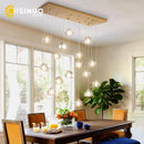 Axyaa Crystal Chandelier Staircase Light: Gold/Black/Silver, Adjustable Hanging Cable, Home Lobby Decor