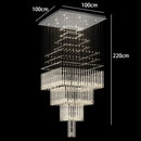 Axyaa Crystal Chandelier Stair Pendant Living Room Lighting