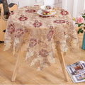 Axyaa Lace Table Cover: Embroidered Luxury Dining Tablecloth for Home Decor & Wedding