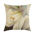 Vintage European Lily Oil Painting Linen Cushion Cover by Axyaa - 45X45CM