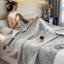 Axyaa 100% Cotton Muslin Throw Blanket - Lightweight Breathable Boho Throws