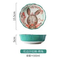 Axyaa Forest Animals Ceramic Baking Pan with Handle and Salad Bowl Set