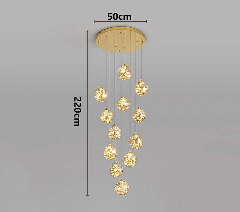 Axyaa Nordic Stair Chandelier Living Dining Room Pendant Ceiling Light Indoor Lighting