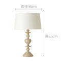 Axyaa Retro Wood Table Lamps LED Fabric Shade Living Room Office Lights