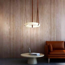 Axyaa Circular Marble Lamp: Modern Designer Art Light for Living & Dining Room