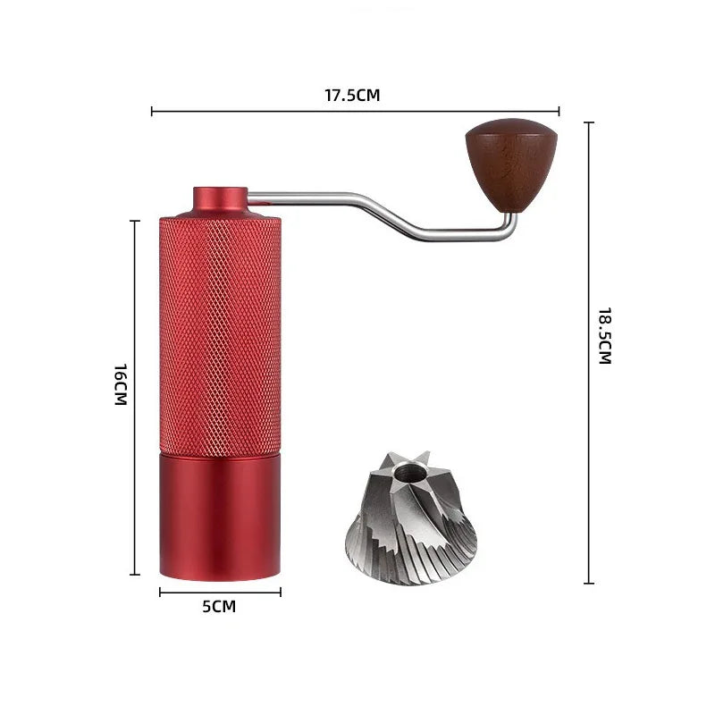 Axyaa Stainless Steel Manual Coffee Grinder with Extended Handle