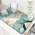Watercolor Dog Drying Mat by Axyaa - Absorbent Kitchen Draining Pad for Faucet
