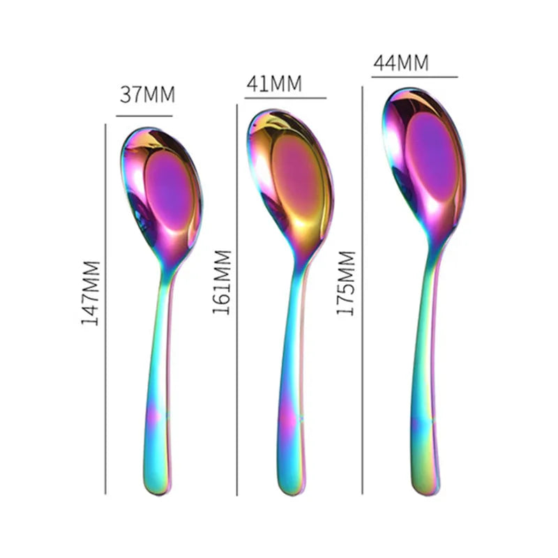 Axyaa Stainless Steel Long Handle Soup Spoon Ice Cream Teaspoons Coffee Spoons