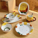 Axyaa Fish Plate Set | Ceramic Salad Dessert Soup Rice Bowl Tableware