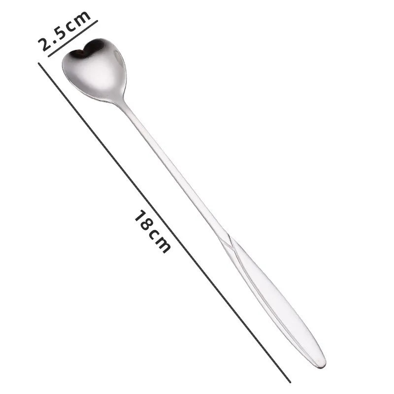 Axyaa Stainless Steel Long Handle Mini Spoon for Dessert Coffee Ice Cream