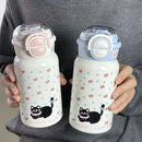 Axyaa Kawaii Cat Bow-tie 500ml Thermos Water Bottle - Stainless Steel Tumbler