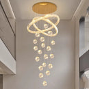 Axyaa Modern Minimalist Duplex Building Circular Planet Staircase Pendant Light