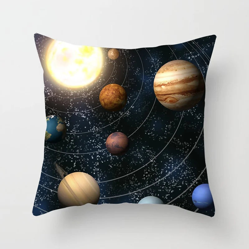 Axyaa Starry Sky Landscape Planet Series Pillowcase for Futuristic Home Decor