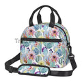Axyaa Cactus Green Floral Thermal Lunch Bag with Adjustable Strap