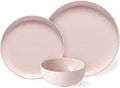 Axyaa Pacifica Salt White Stoneware 12-Piece Place Setting for 4