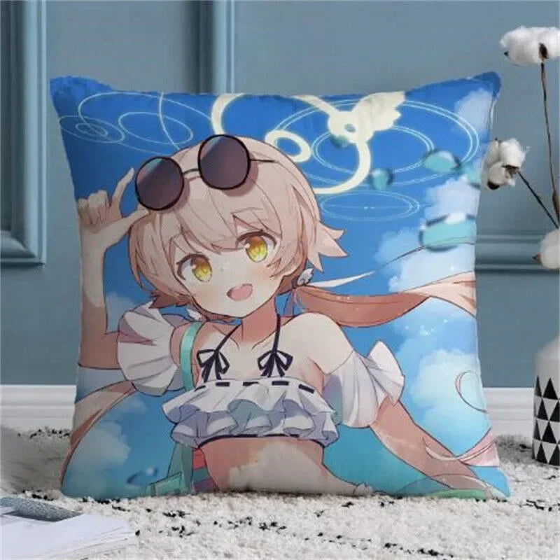 Blue Archive Anime Decor Case Throw Pillow Cover for Sofa Cushion Home by Axyaa