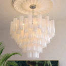 Axyaa Glass Art Pendant Light - White Pink Modern French Design for Home Decor