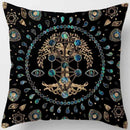 Axyaa Dark World Tree Print Pillow Cover - Home Decor Essential