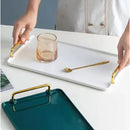 Axyaa Ceramic Green Black Tray with Handle - Home Organizer and Jewelry Storage