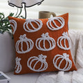 Axyaa Halloween Pumpkin Orange Chenille Plush Embroidery Pillowcase Sofa Cushion Cover