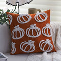 Axyaa Halloween Pumpkin Chenille Plush Embroidery Pillowcase for Sofa & Headboard