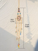 Axyaa Crystal Chakra Moon Sun Catcher for outdoor Garden Decor & Home Gift