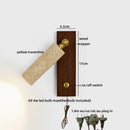 Axyaa LED Wall Light Mirror Stone Wood Wall Art Decor Bedroom Lamp