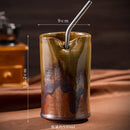 Axyaa Retro Ceramic Coffee Cup Straight Tube Shape Creative Coarse Ceramic Cup