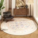 Axyaa Blue Flower Persian Style Round Carpet for Living Room and Study Area