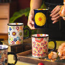 Axyaa Hand-Painted Ceramic Coffee Mug for Home and Office, Flowers Design