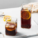 Axyaa Square Glass Cold Drink Cup - Large Capacity for Iced Coffee and Wine