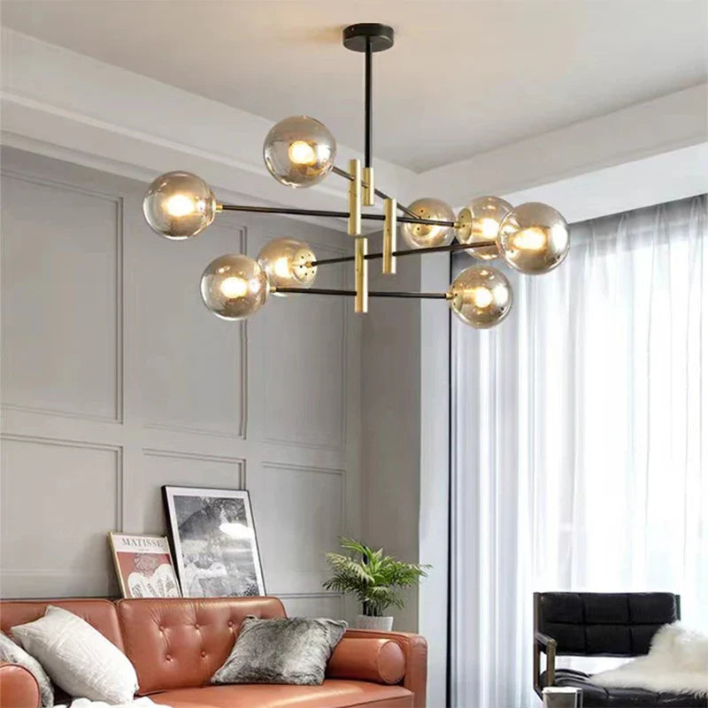 Axya Nordic Glass Ball Chandelier - Modern Ceiling Light for Home Decor