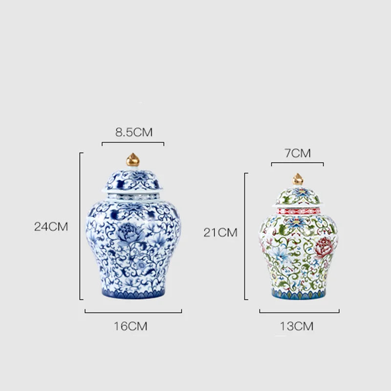 Axya Porcelain Tea Storage Jar Vintage Chinese Kitchen Container