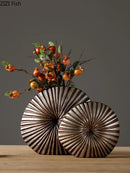 Axyaa Resin Crafts Flower Vase Stripe Texture Modern Home Decor