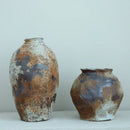 Retro Ceramic Vase, Chaji Style Flower Arrangement, Earthenware Jar by Axyaa