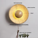 Axyaa Wood Canopy Wall Sconce Bedroom Lamp Japan Style LED Bedside Light