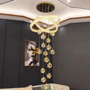 Axyaa Luxury Crystal Chandelier Stair Living Room Indoor Lighting