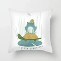 Axyaa Sea Turtle & Bird Pillowcase - Single Print Sofa Case for Children's Bedroom