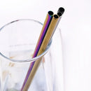 Axyaa Gold Stainless Steel Reusable Drinking Straws Set for Bar Party Cocktail