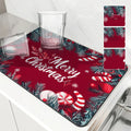 Axyaa Christmas Fir Diatoms Kitchen Counter Drain Mat