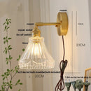 Axyaa Brass LED Wall Sconce Pull Chain Switch Nordic Stair Light Fixtures