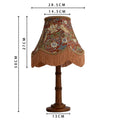 Axyaa Wooden Base LED Desk Lamp with Fabric Lampshade for Home and Restaurant Decor