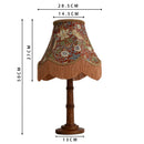 Axyaa Wooden Base LED Desk Lamp with Fabric Lampshade for Home and Restaurant Decor