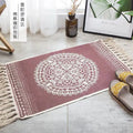 Axyaa Cotton Linen Tassel Rug Carpets for Home Decor - Boho Ethnic Anti-slip Floor Mat