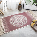 Axyaa Cotton Linen Tassel Rug Carpets for Home Decor - Boho Ethnic Anti-slip Floor Mat