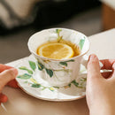 Axyaa Floral Camellia Coffee Cup Set