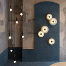 Axyaa Marble Circular Wall Lamp Nordic Minimalist LED Lights