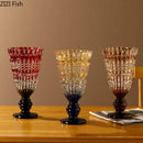 Axyaa Transparent Glass Vase Desk Decoration Goblet Shape for Hydroponics and Flower Arrangement