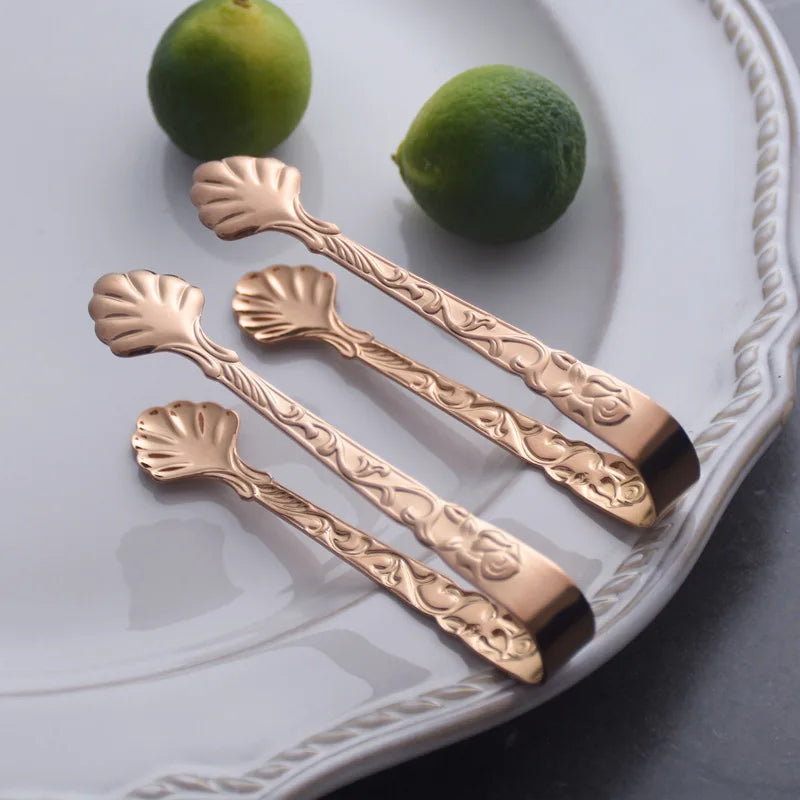 Axyaa Stainless Steel Mini Grill Tongs Ice Cube Sugar Tea Serving Clip