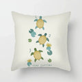 Axyaa Sea Turtle & Bird Pillowcase - Single Print Sofa Case for Children's Bedroom